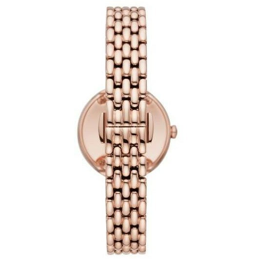 Emporio Armani Rosa Quartz Mother of Pearl Black Dial Rose Gold Steel Strap Watch For Women - AR11372 - Image 4